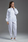 Professional Esd Anti Static Coverall With Zipper Lapel Jacket And Pants white color Moisture wicking