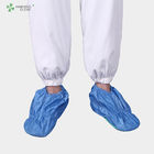Cleanroom reusable and washable blue stripe soft sole anti-static ESD shoe covers