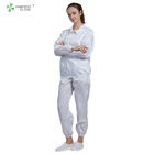 ESD antistatic cleanroom jacket and pants white color autoclave sterilization dust free
