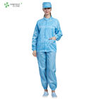 Easy Clean Anti Static Garments Safety Workwear Clothing Conductive Grid Fibre With Hat